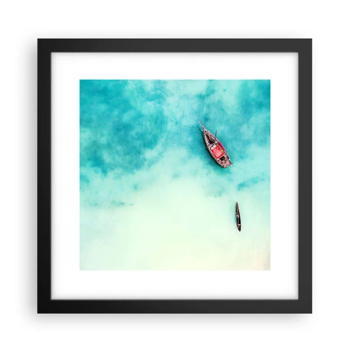 Plakat w czarnej ramie - Bo na plażach Zanzibaru, kiedy nadmiar wód… - 30x30 cm