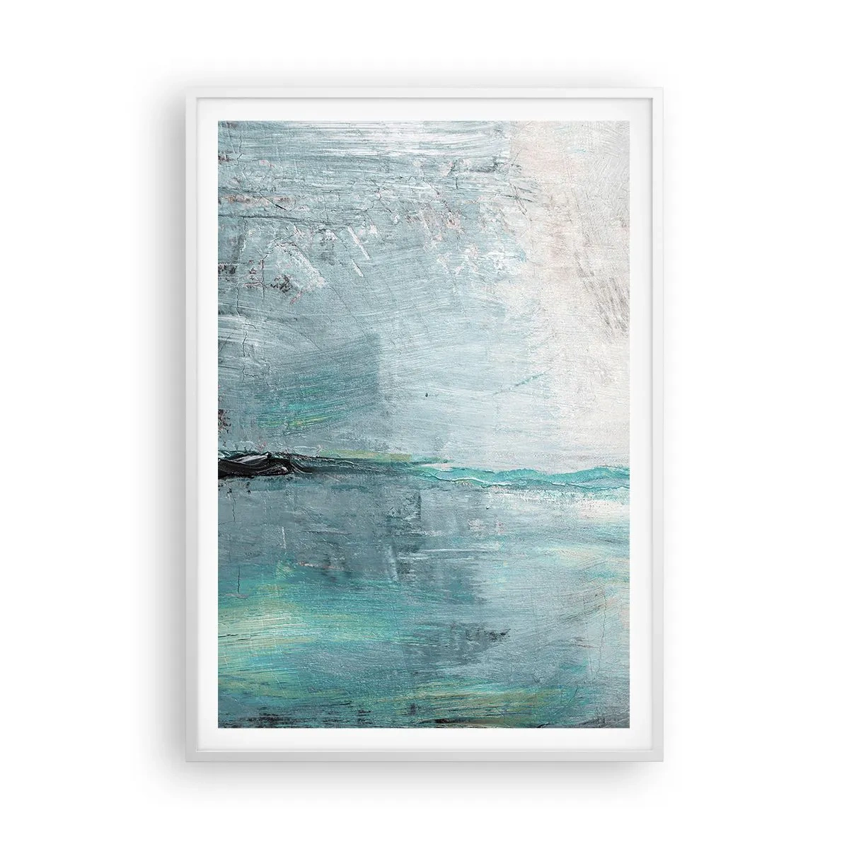 Plakat w białej ramie - Horyzontalnie w błękicie - 70x100 cm