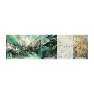Fototapeta Próbka Premium Sand - Szmaragdowo-czarna kipiel - Abstrakcja, Sztuka, Farba - 100x30 cm