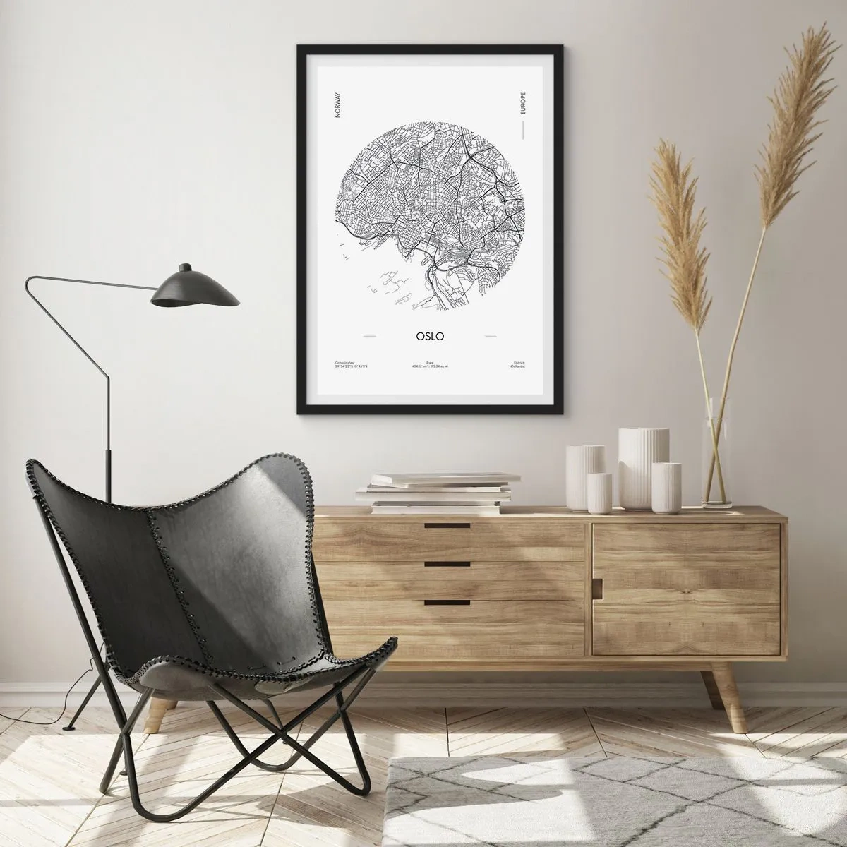 Plakat w czarnej ramie - Anatomia Oslo - 30x40 cm