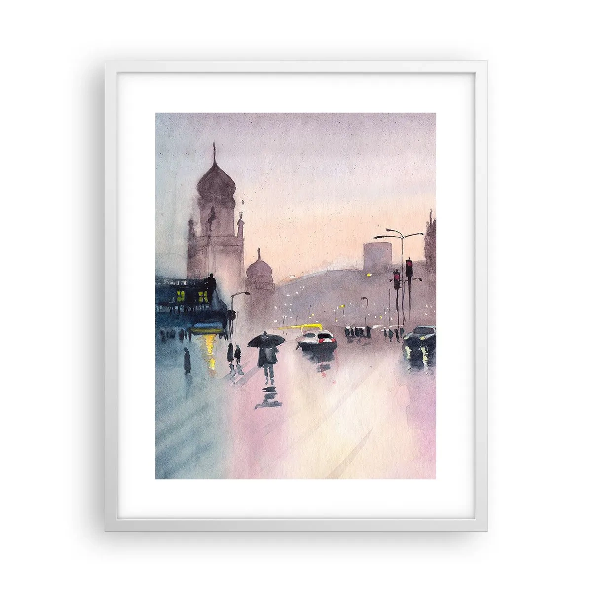Plakat w białej ramie - W deszczowej mgiełce - 40x50 cm