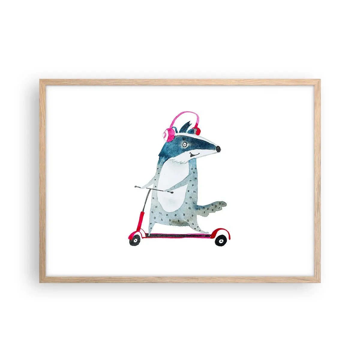 Plakat w ramie jasny dąb - Borsucze radości - 70x50 cm