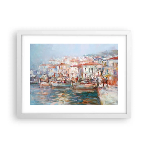 Plakat w białej ramie - Pastelowe wakacje - 40x30 cm