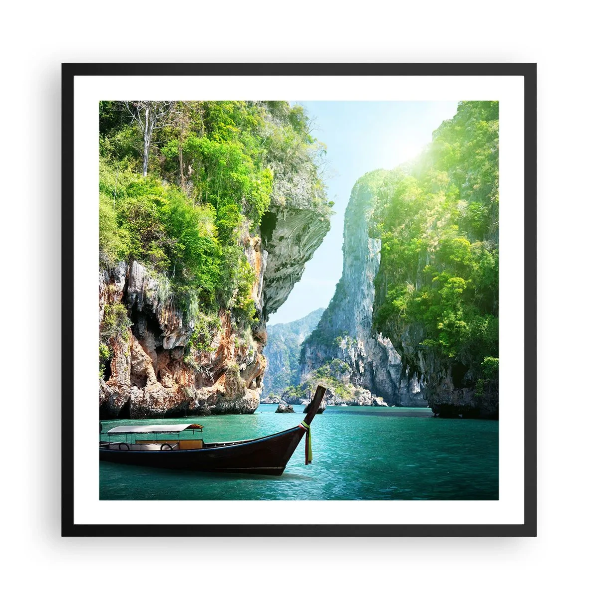 Plakat w czarnej ramie - Zaproszenie do egzotycznej podróży - 60x60 cm