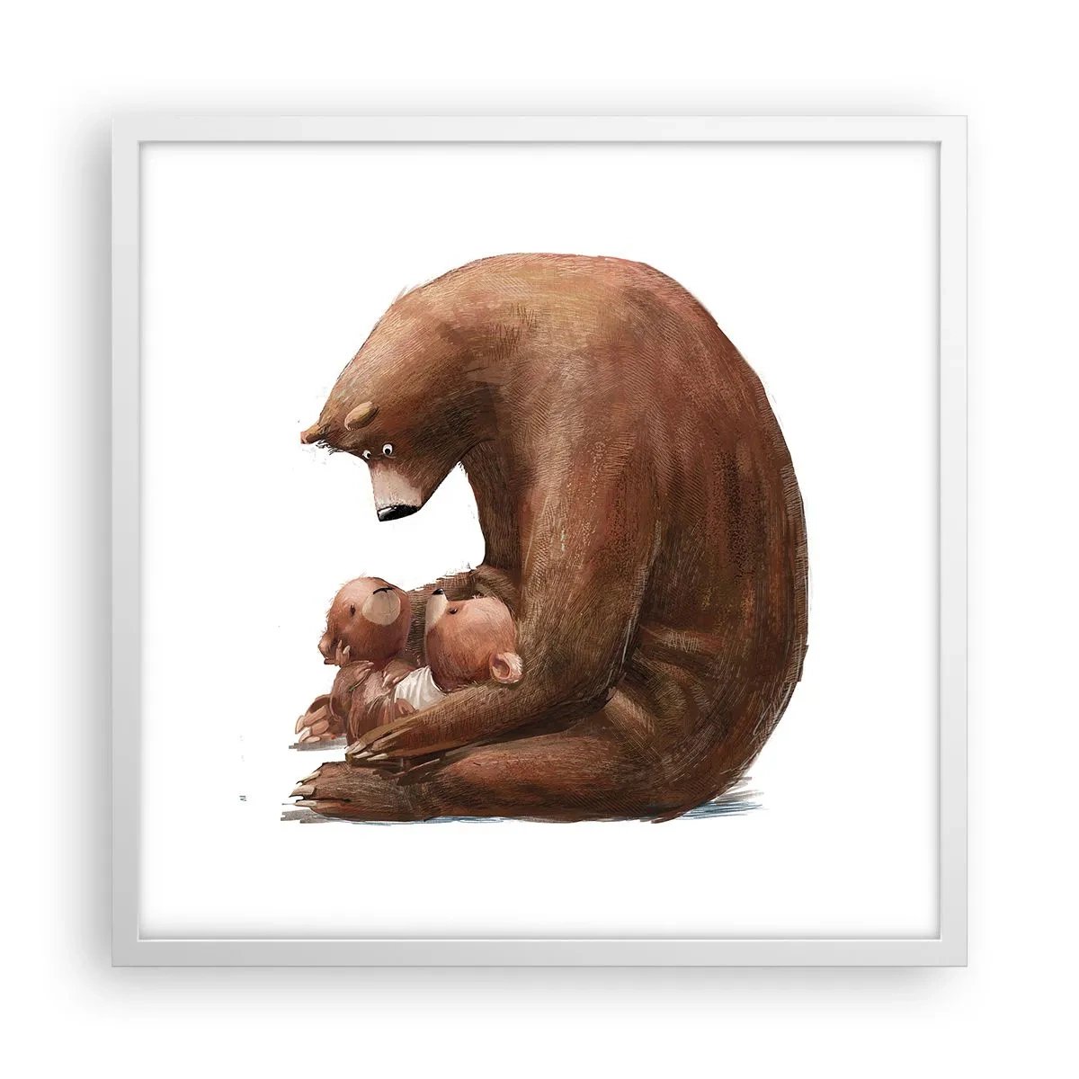 Plakat w białej ramie - Słodkich snów, dzieciaki - 50x50 cm