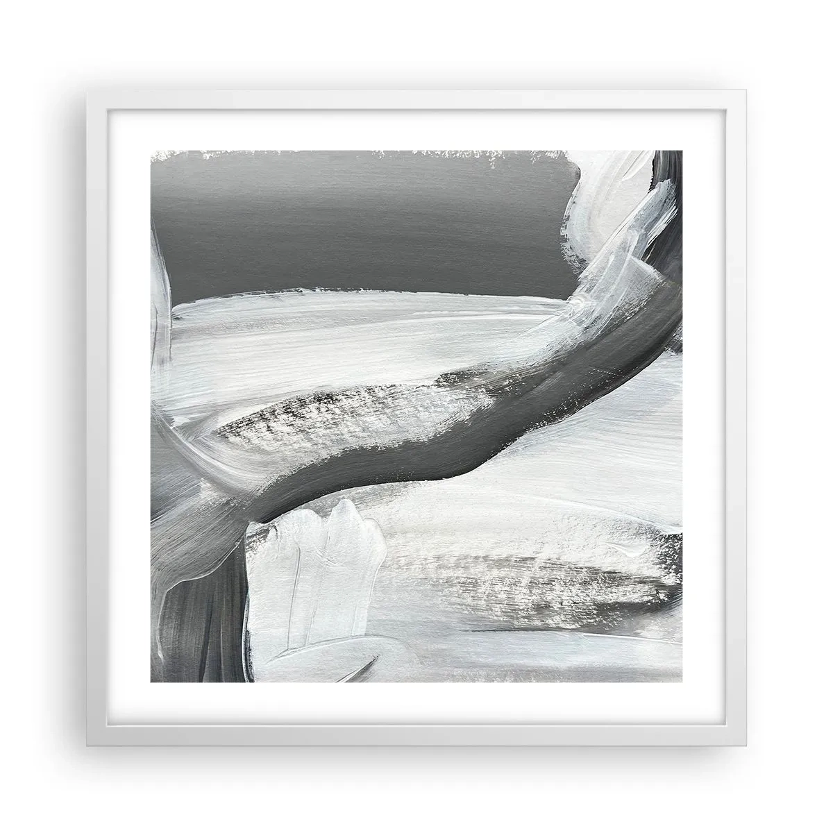 Plakat w białej ramie - Zdecydowanym ruchem - 50x50 cm