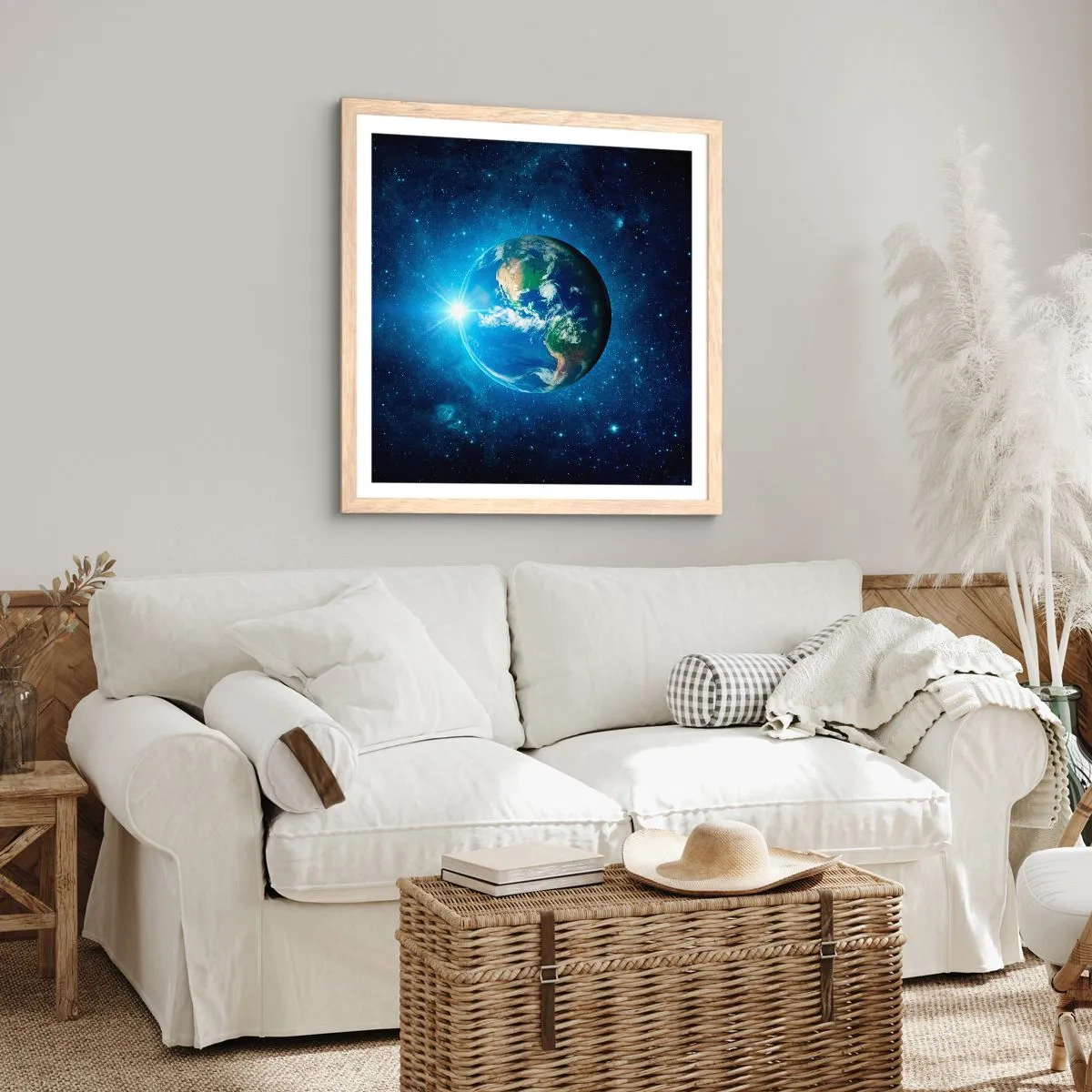 Plakat w ramie jasny dąb - Jesteśmy w niebie - 60x60 cm