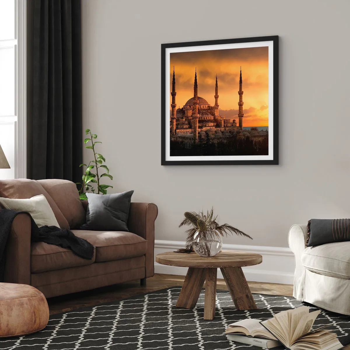 Plakat w czarnej ramie - Bóg jest wielki - 40x40 cm