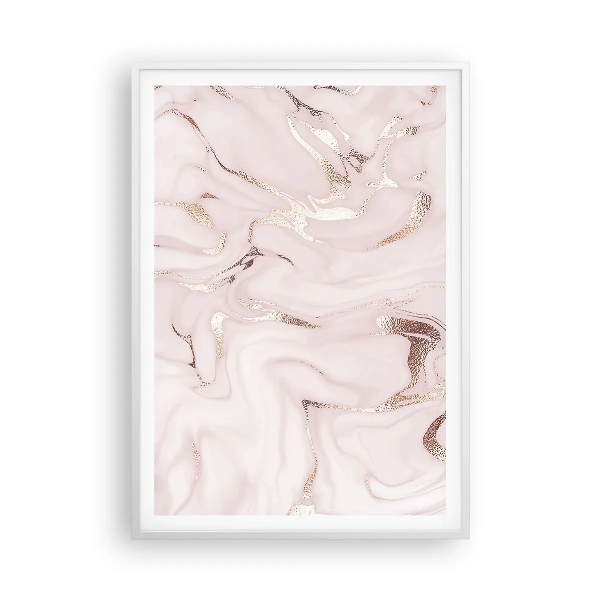 Plakat w białej ramie - W różowym szale - 70x100 cm