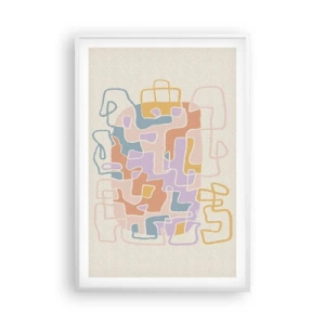Plakat w białej ramie - Labirynt – radosna przygoda - 61x91 cm