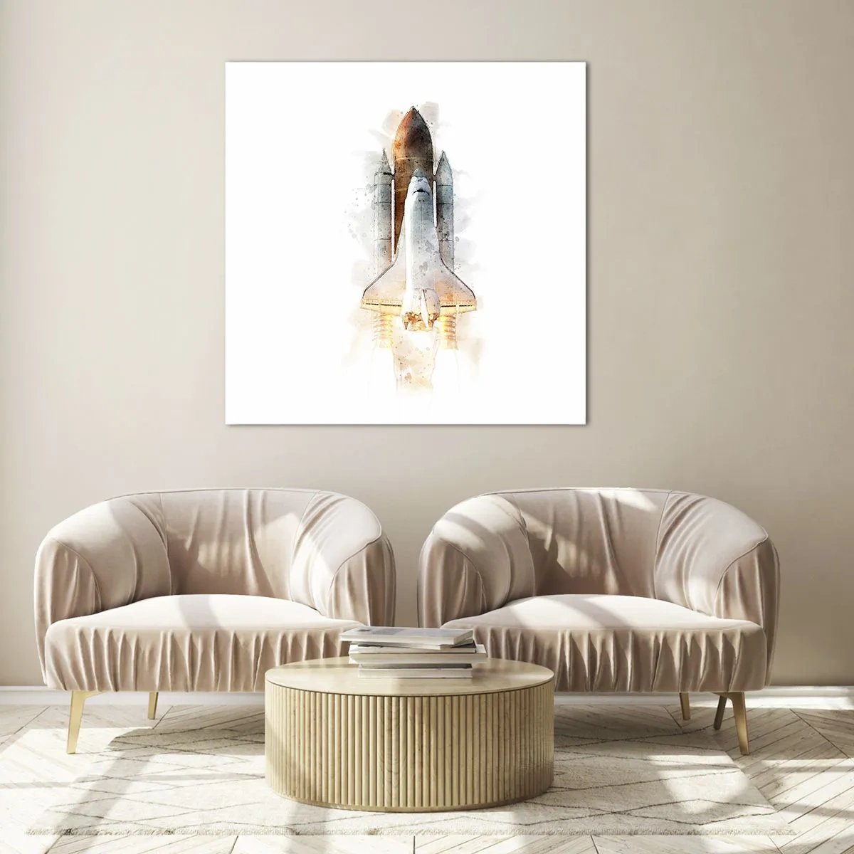 Obraz na szkle - Odkrywcy na start - 50x50 cm