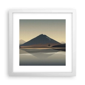 Plakat w białej ramie - Lustrzane odbicie - 30x30 cm