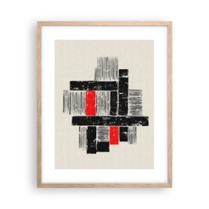 Plakat w ramie jasny dąb - Czerwone i czarne - 40x50 cm