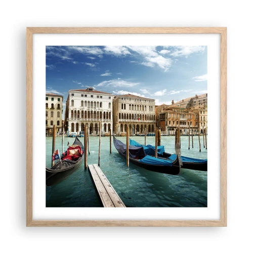 Plakat w ramie jasny dąb - Pałace w błękicie - 50x50 cm