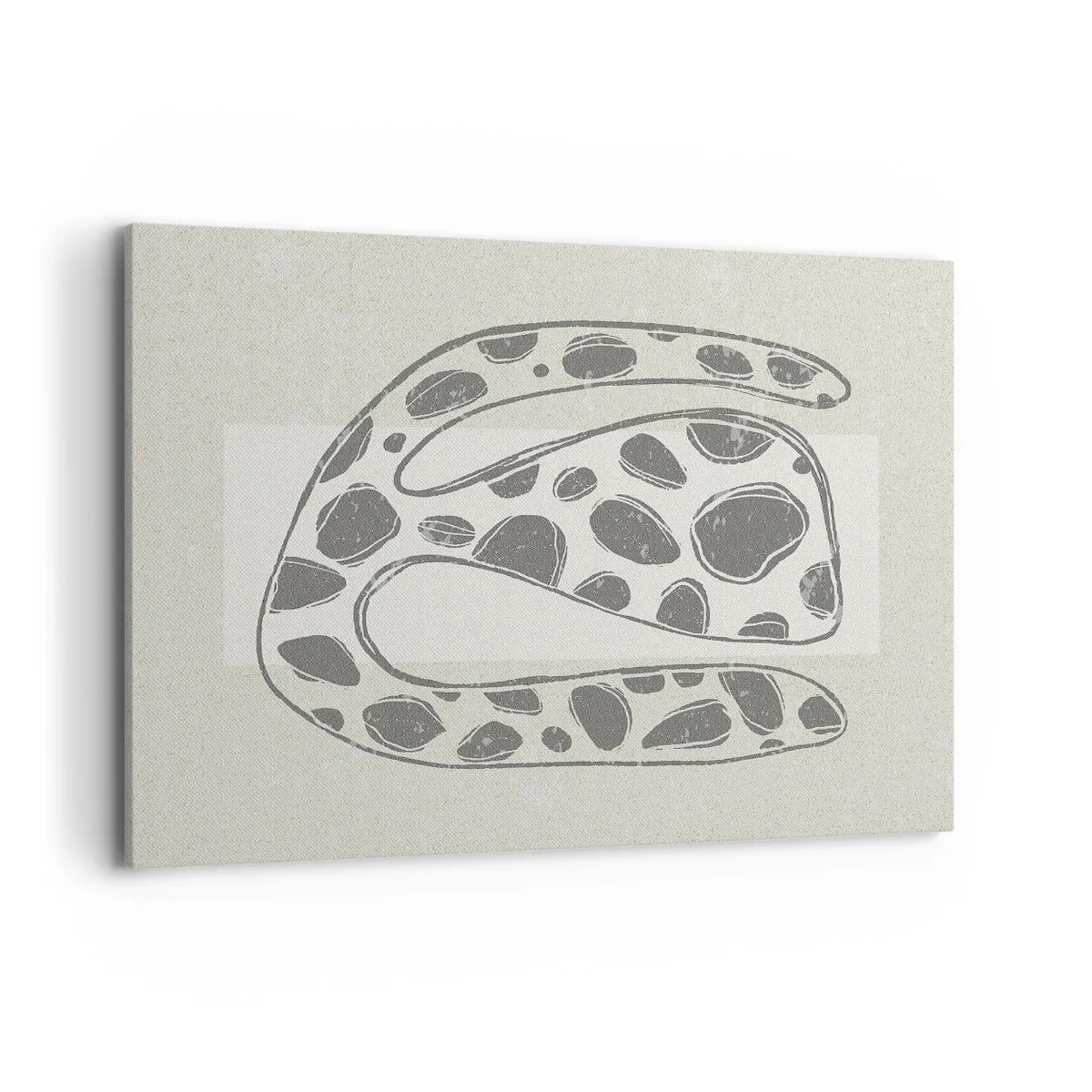 Obraz na płótnie - Abstrakcyjny wzór organiczny w odcieniach szarości - 120x80cm - Przedziwne stworzenie - Nowoczesna dekoracja ścienna do salonu, kuchni i sypialni ARTTOR