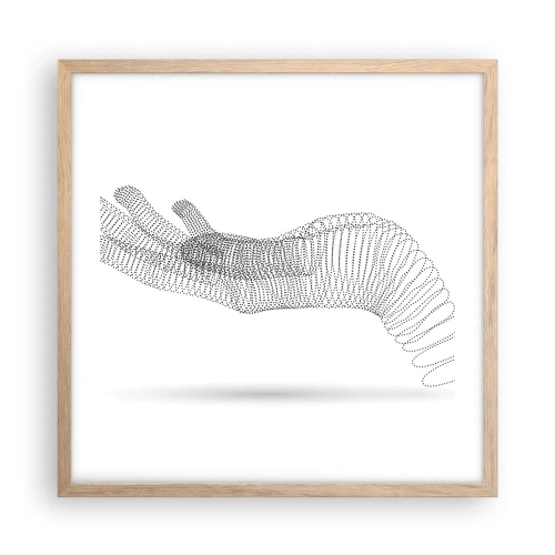 Plakat w ramie jasny dąb - Sprężysta dłoń - 50x50 cm