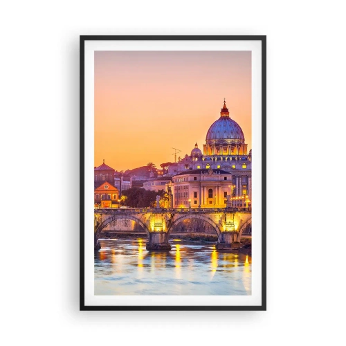 Plakat w czarnej ramie - Zmierzch nad Wiecznym Miastem - 61x91 cm