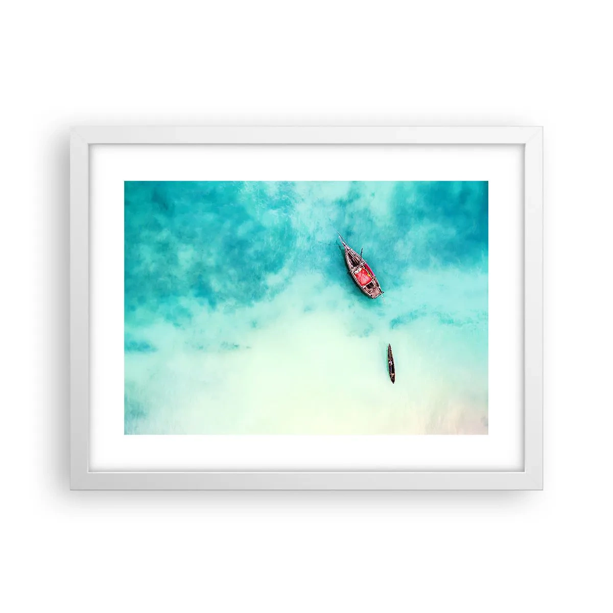 Plakat w białej ramie - Bo na plażach Zanzibaru, kiedy nadmiar wód… - 40x30 cm