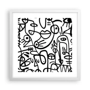 Plakat w białej ramie - Twarze i miraże - 40x40 cm