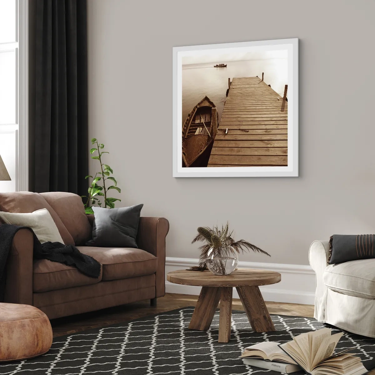 Plakat w białej ramie - Wielki spokój - 50x50 cm