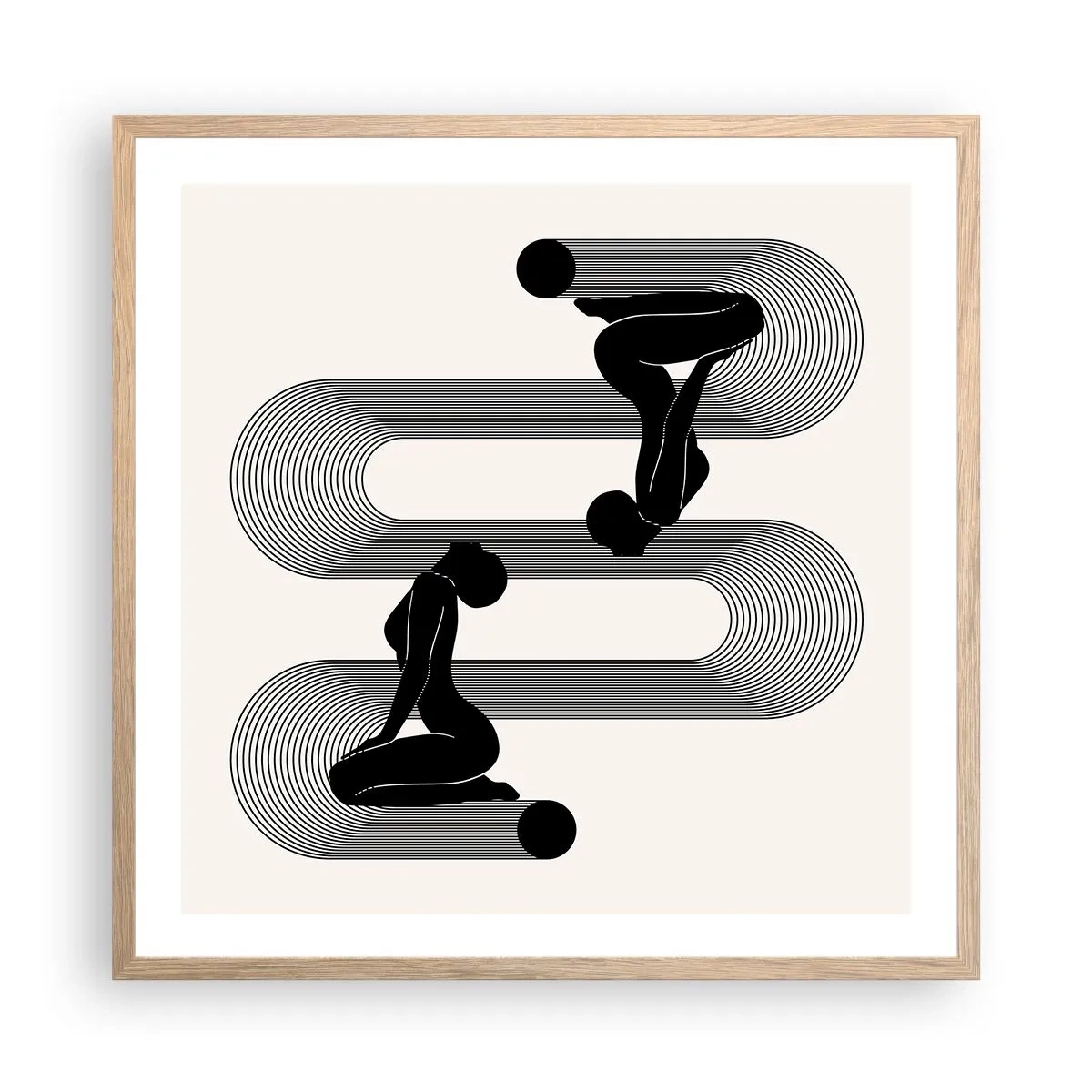 Plakat w ramie jasny dąb - Zmysłowa symetria - 60x60 cm