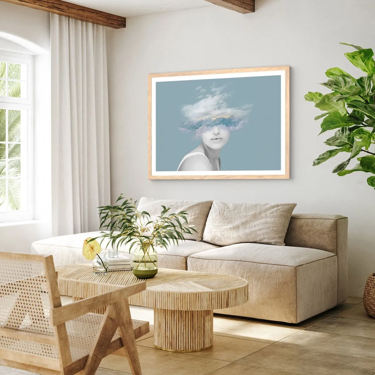 Plakat w ramie jasny dąb - Z głową w chmurach - 40x30 cm