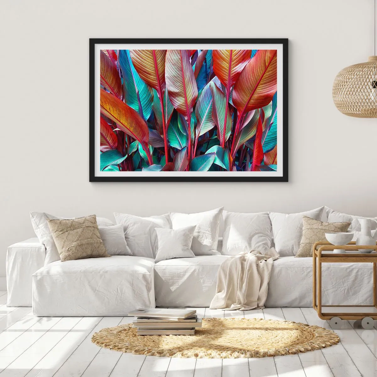 Plakat w czarnej ramie - Kolorowy gąszcz - 50x40 cm