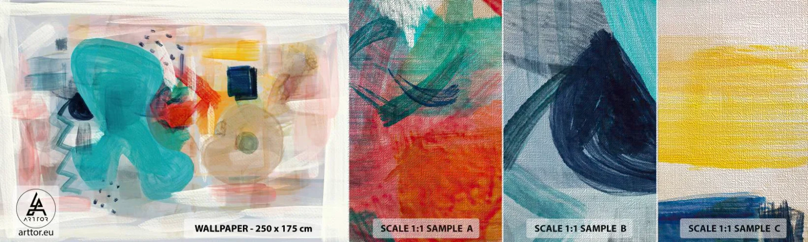 Fototapeta Próbka Premium Canvas - Kolorowa gra - Abstrakcja, Farby, Sztuka - 100x30 cm