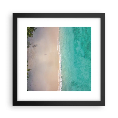Plakat w czarnej ramie - Rajska plaża - 30x30 cm