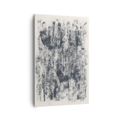 Obraz na płótnie - Abstrakcyjna mglista kompozycja w odcieniach szarości - 80x120cm - Mglista kompozycja - Nowoczesna dekoracja ścienna do salonu i sypialni ARTTOR