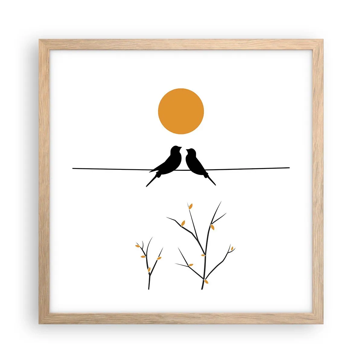 Plakat w ramie jasny dąb - Słowiczy wieczór - 40x40 cm