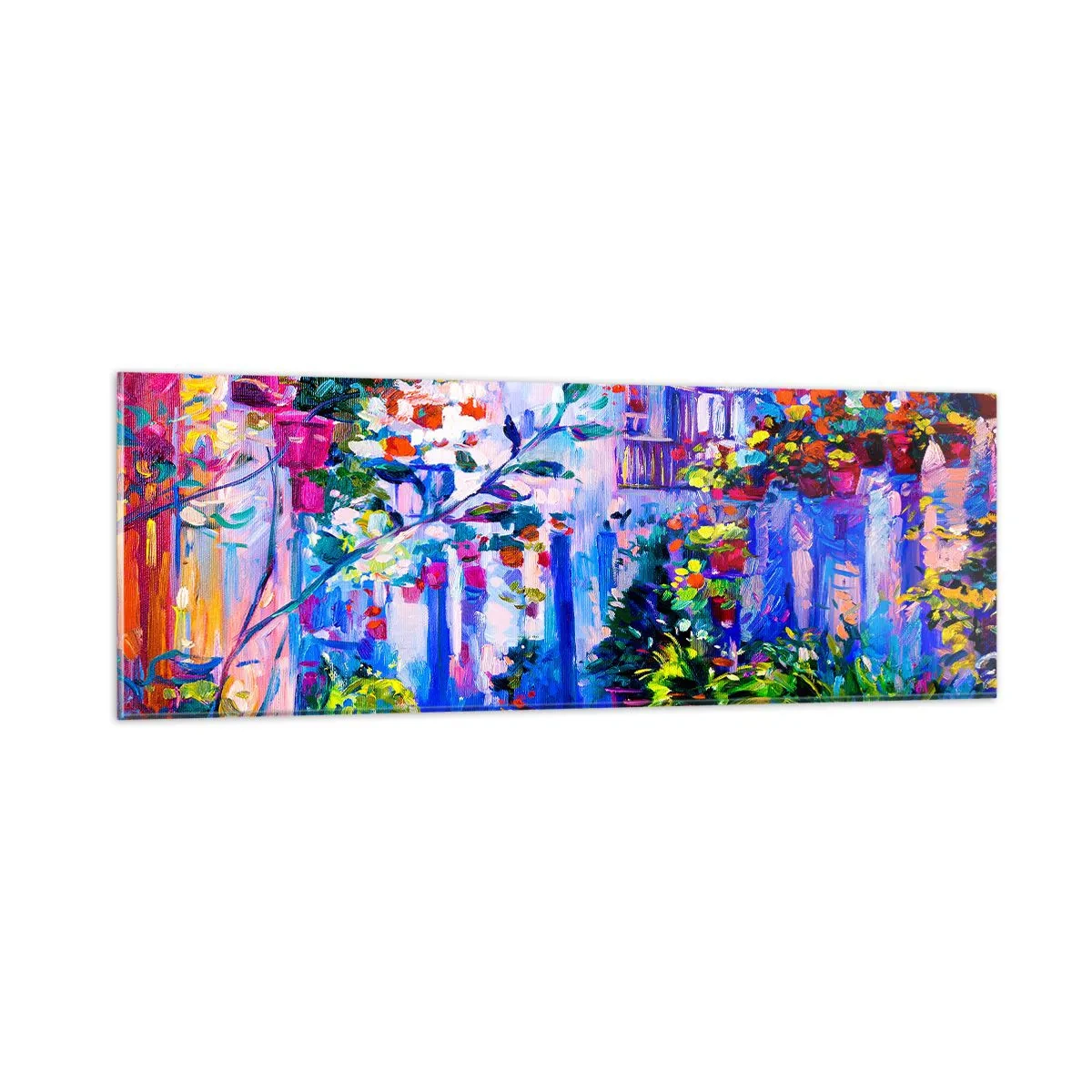 Obraz na szkle - Impresja - włoska uliczka - 90x30 cm
