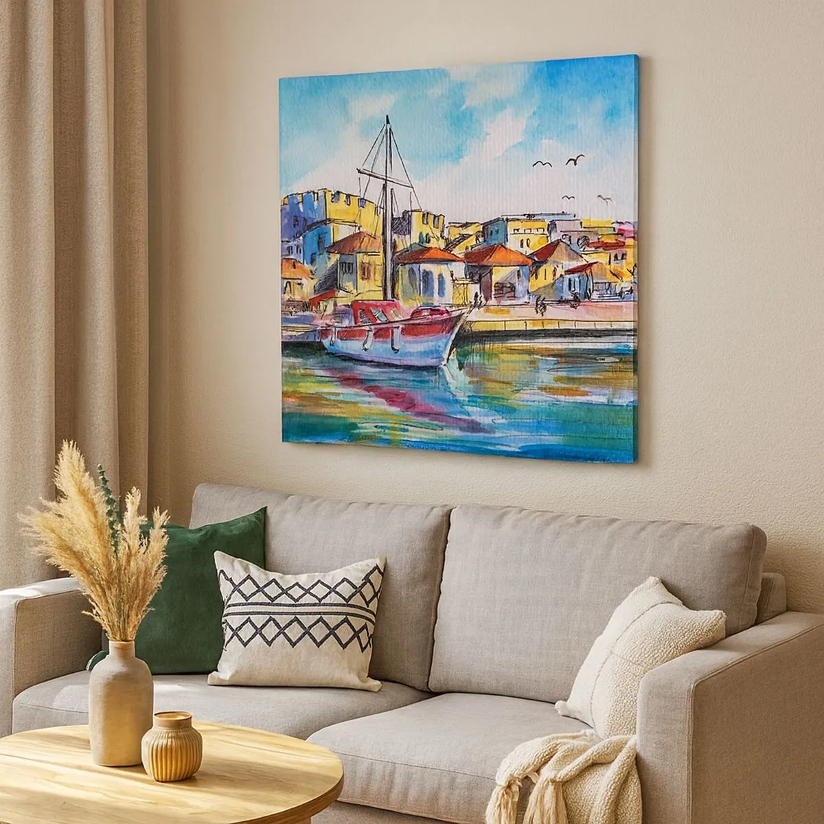 Obraz na płótnie - Tęczowe popołudnie - 30x30 cm