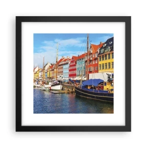 Plakat w czarnej ramie - Radosne nabrzeże - 30x30 cm