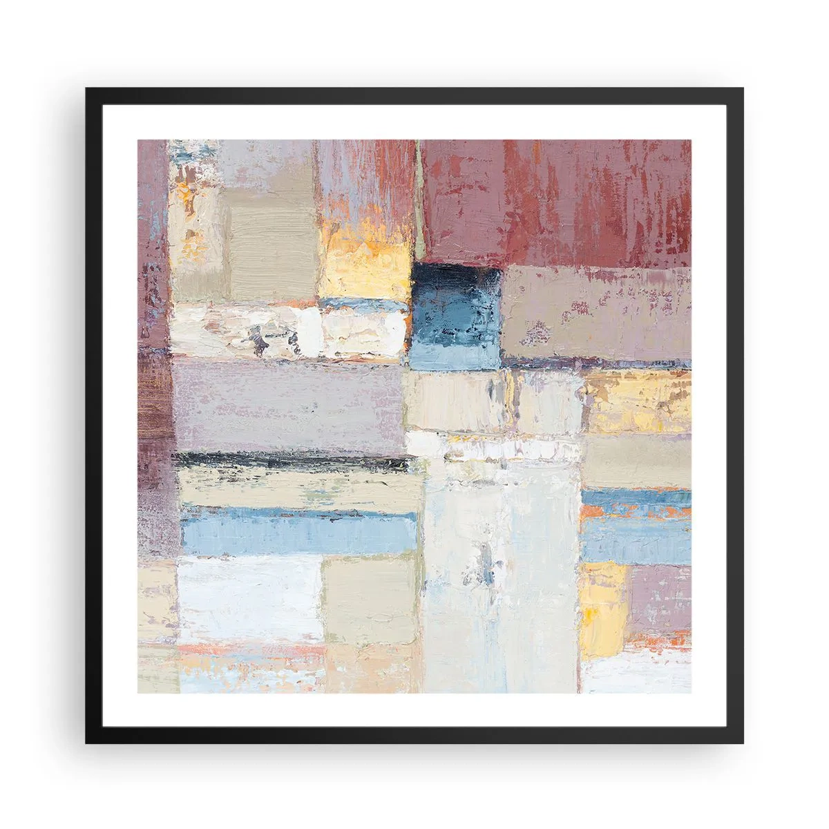 Plakat w czarnej ramie - Spokój geometrii - 60x60 cm