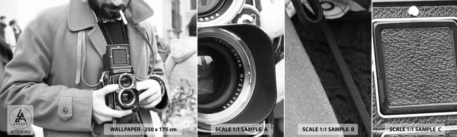 Fototapeta Próbka Samoprzylepna Deluxe Sticker - W stylu retro - Aparat Fotograficzny, Vintage, Kamera - 100x30 cm