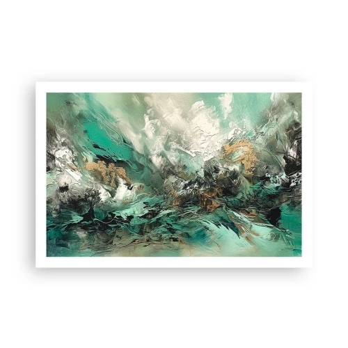 Plakat - Szmaragdowo-czarna kipiel - 91x61 cm