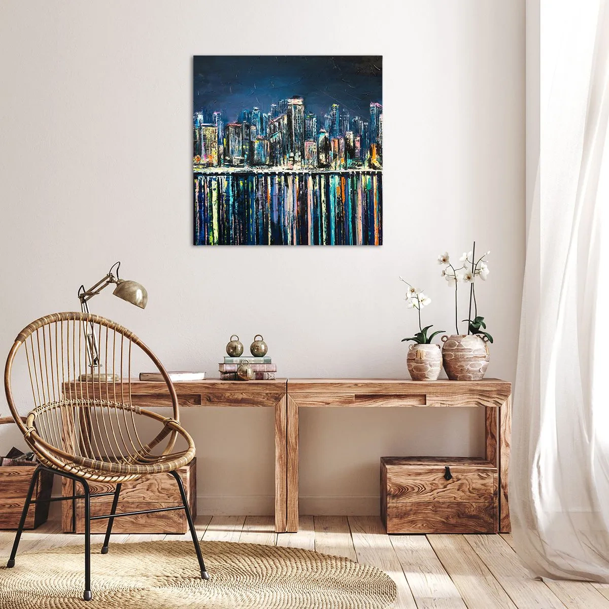 Obraz na płótnie - Kaskada swiateł - 60x60 cm