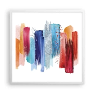 Plakat w białej ramie - W górę i w dół  - 60x60 cm