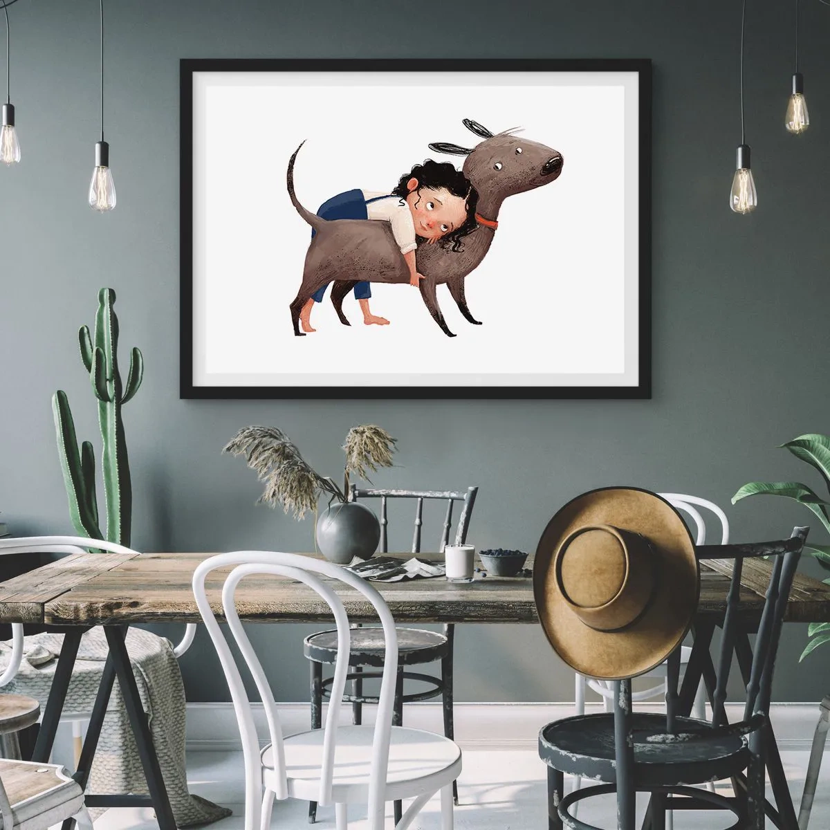 Plakat w czarnej ramie - Najlepsi przyjaciele - 50x40 cm