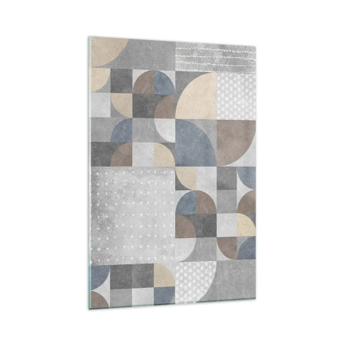 Obraz na szkle - Geometryczny wzór w pastelowych odcieniach - 80x120cm - Ceramiczna fantazja - Nowoczesna dekoracja ścienna do salonu i sypialni ARTTOR