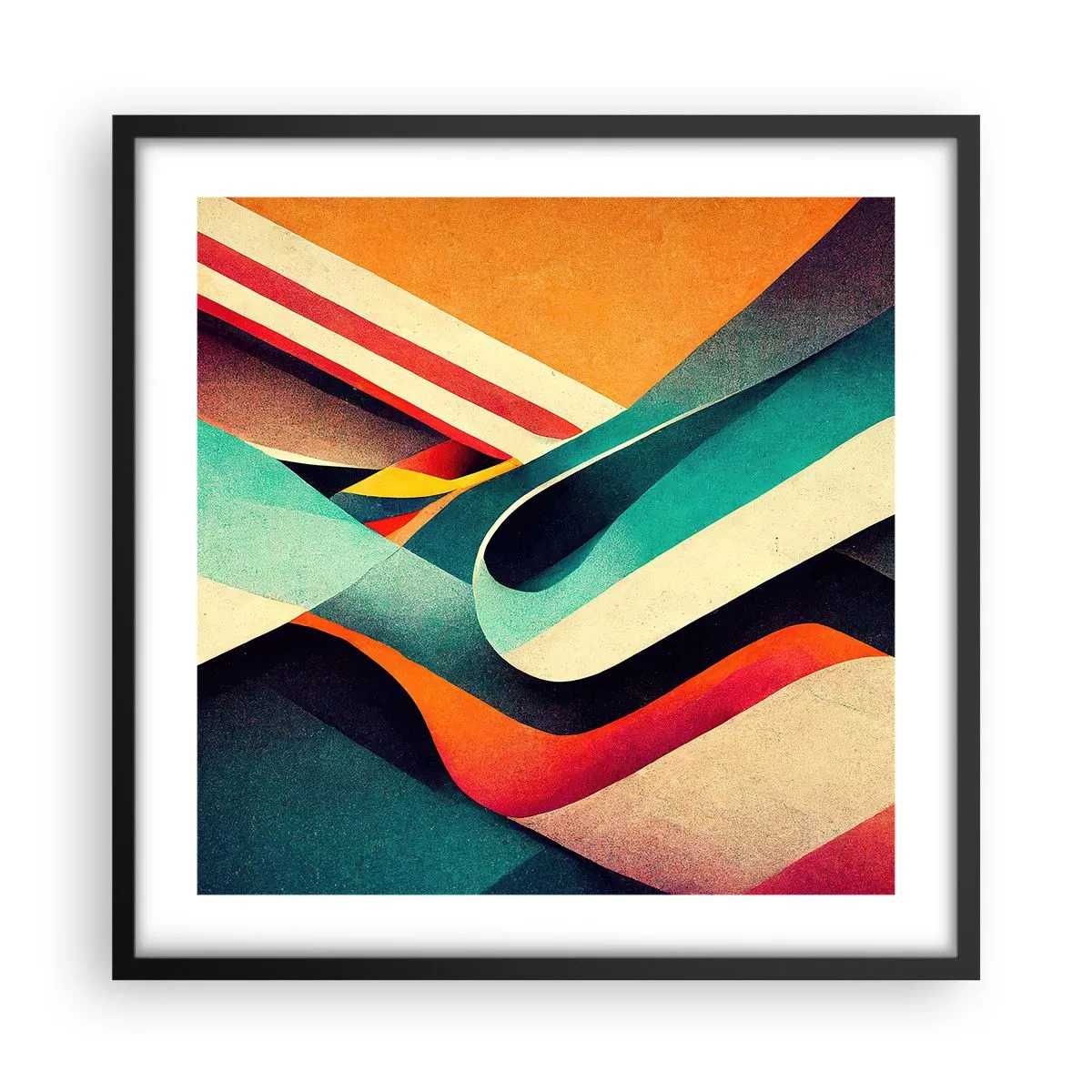 Plakat w czarnej ramie - Kompozycja intensywna - 50x50 cm