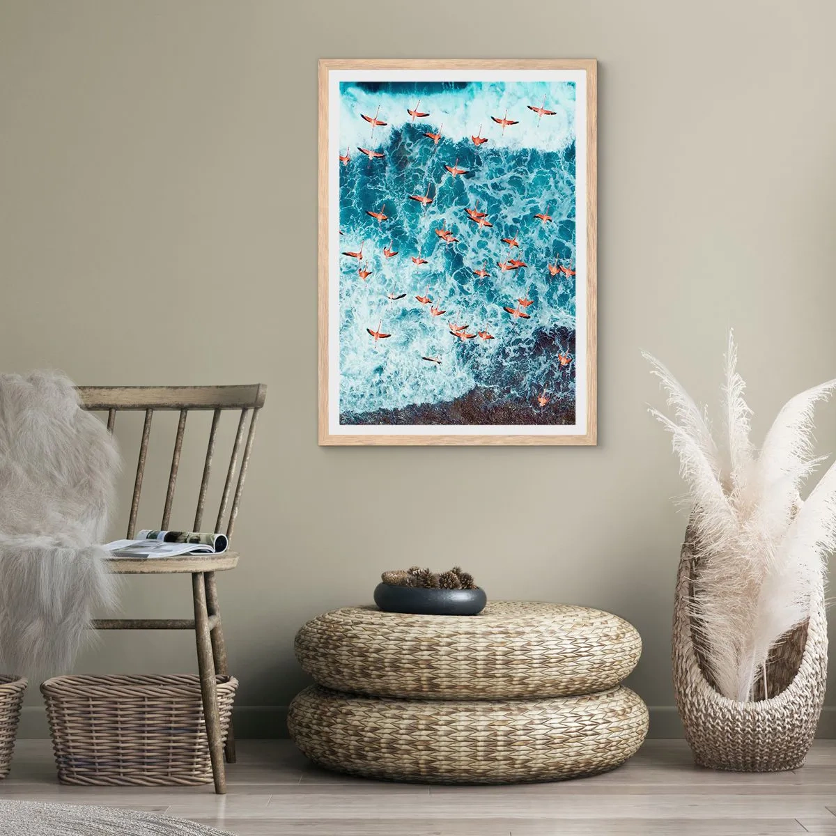 Plakat w ramie jasny dąb - Nadmorska parada - 70x100 cm