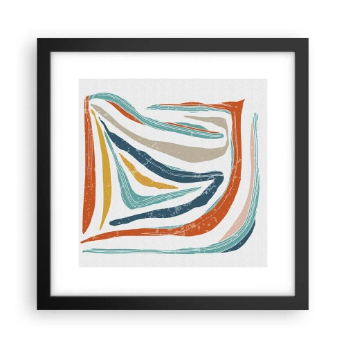 Plakat w czarnej ramie - Abstrakcja przyjaźnie uśmiechnięta - 30x30 cm