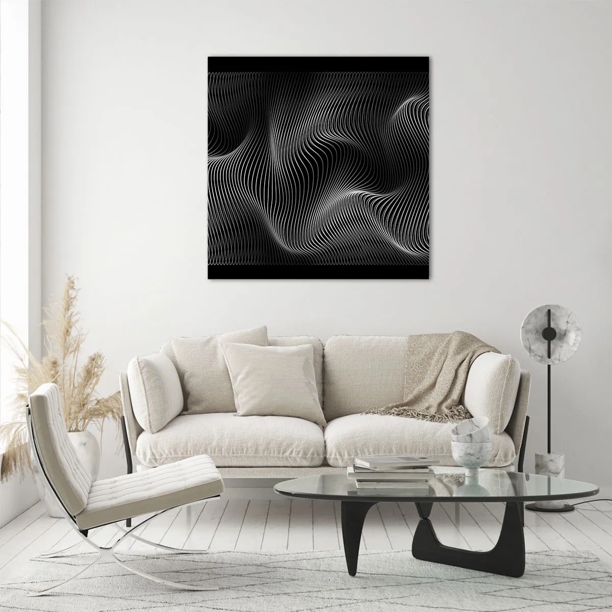 Obraz na szkle - Taniec światła w przestrzeni - 60x60 cm