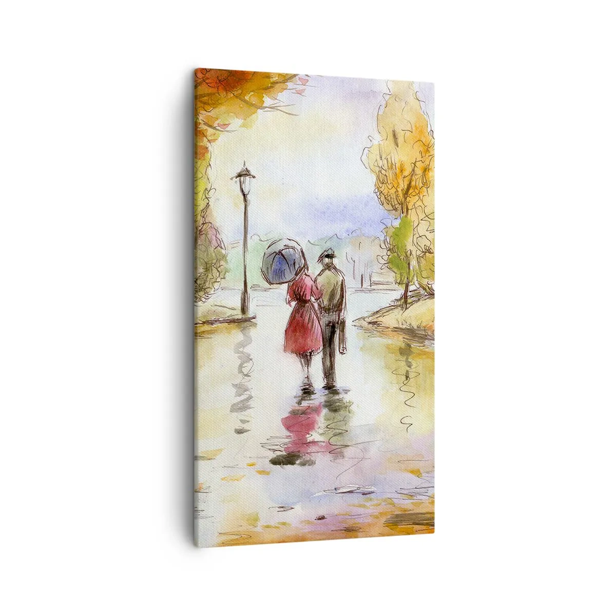 Obraz na płótnie - Romantyczna jesień w parku - 45x80 cm