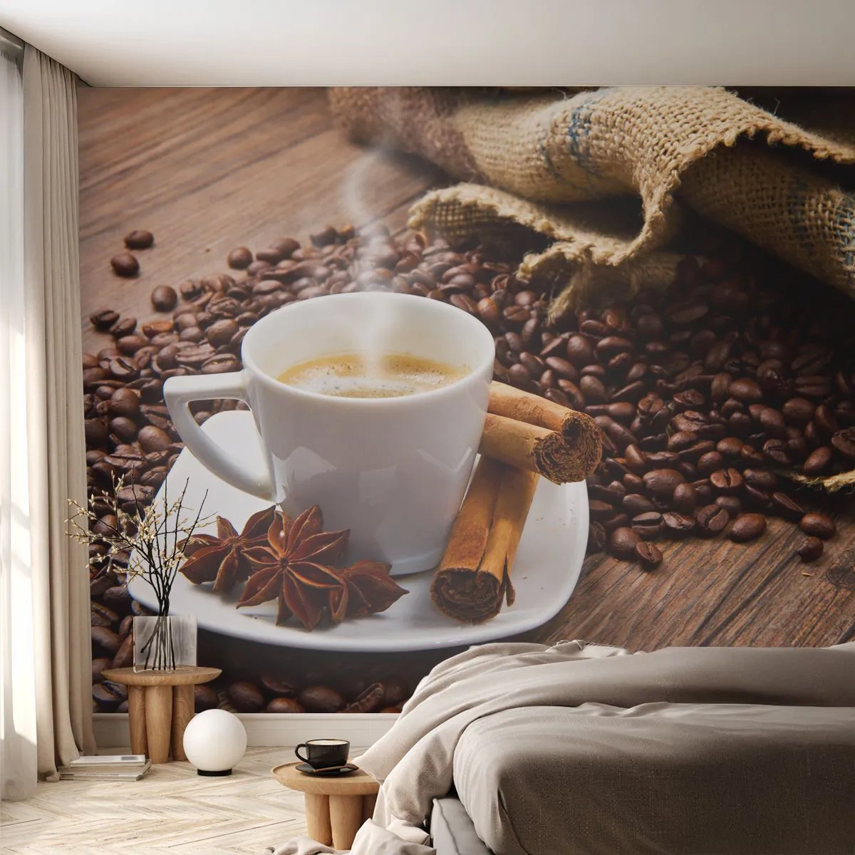 Fototapeta Premium Canvas - Korzenny smak i aromat - Gastronomia, Kawa, Cynamon - 250x175 cm