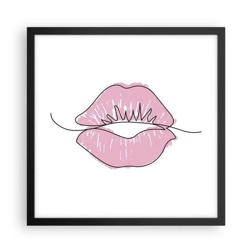 Plakat w czarnej ramie - Gotowy do pocałunku? - 40x40 cm