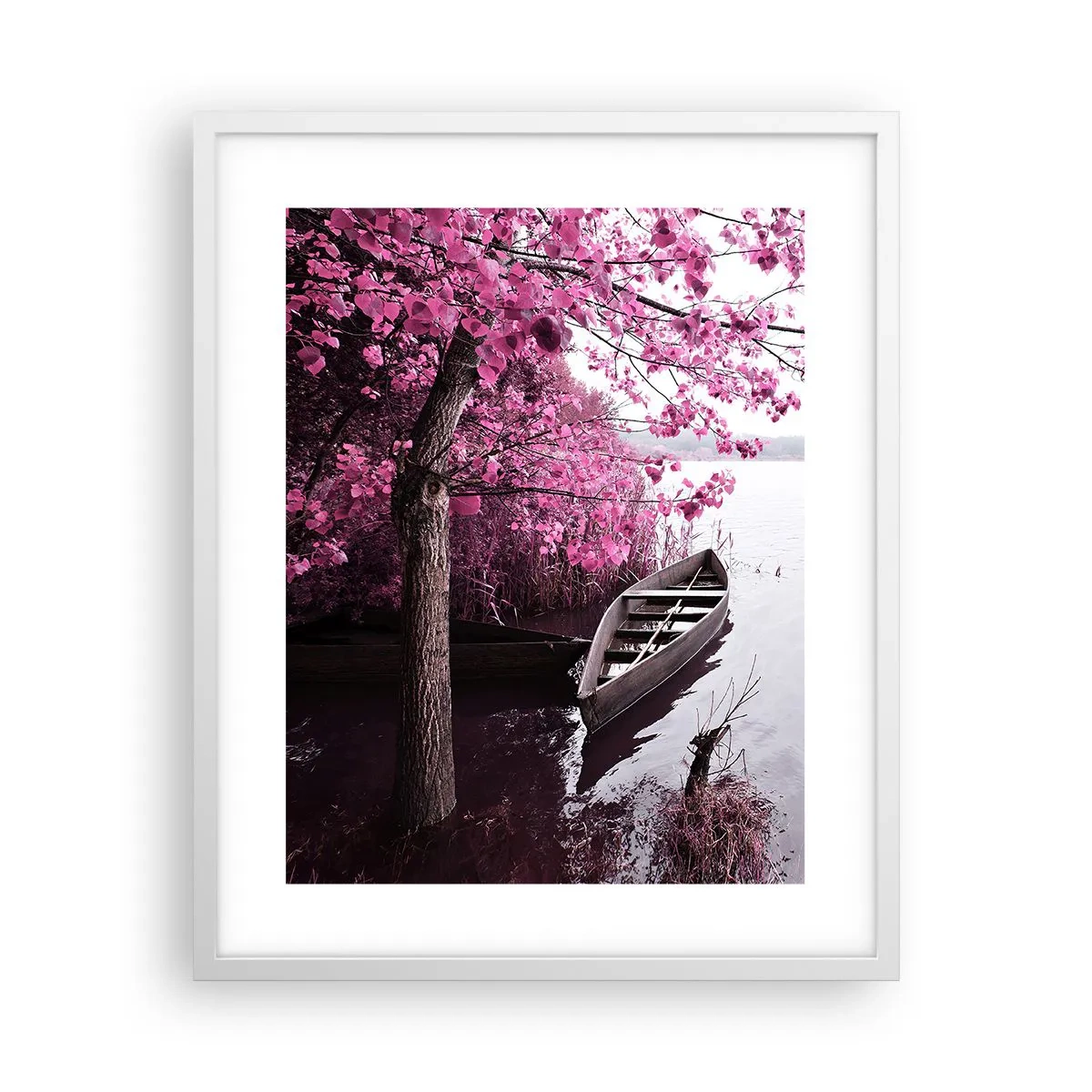 Plakat w białej ramie - W różowej ciszy - 40x50 cm