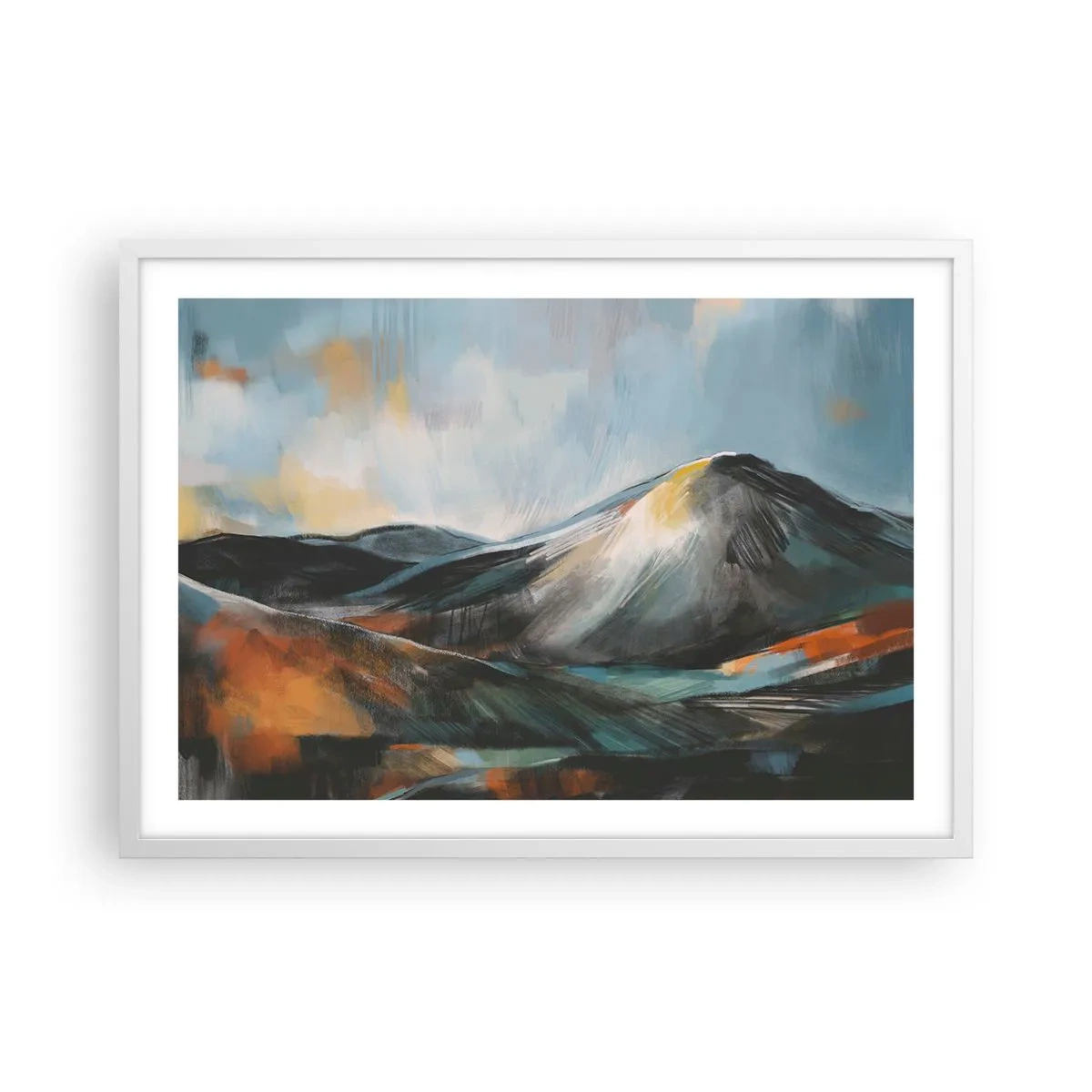 Plakat w białej ramie - Surowe i piękne - 70x50 cm